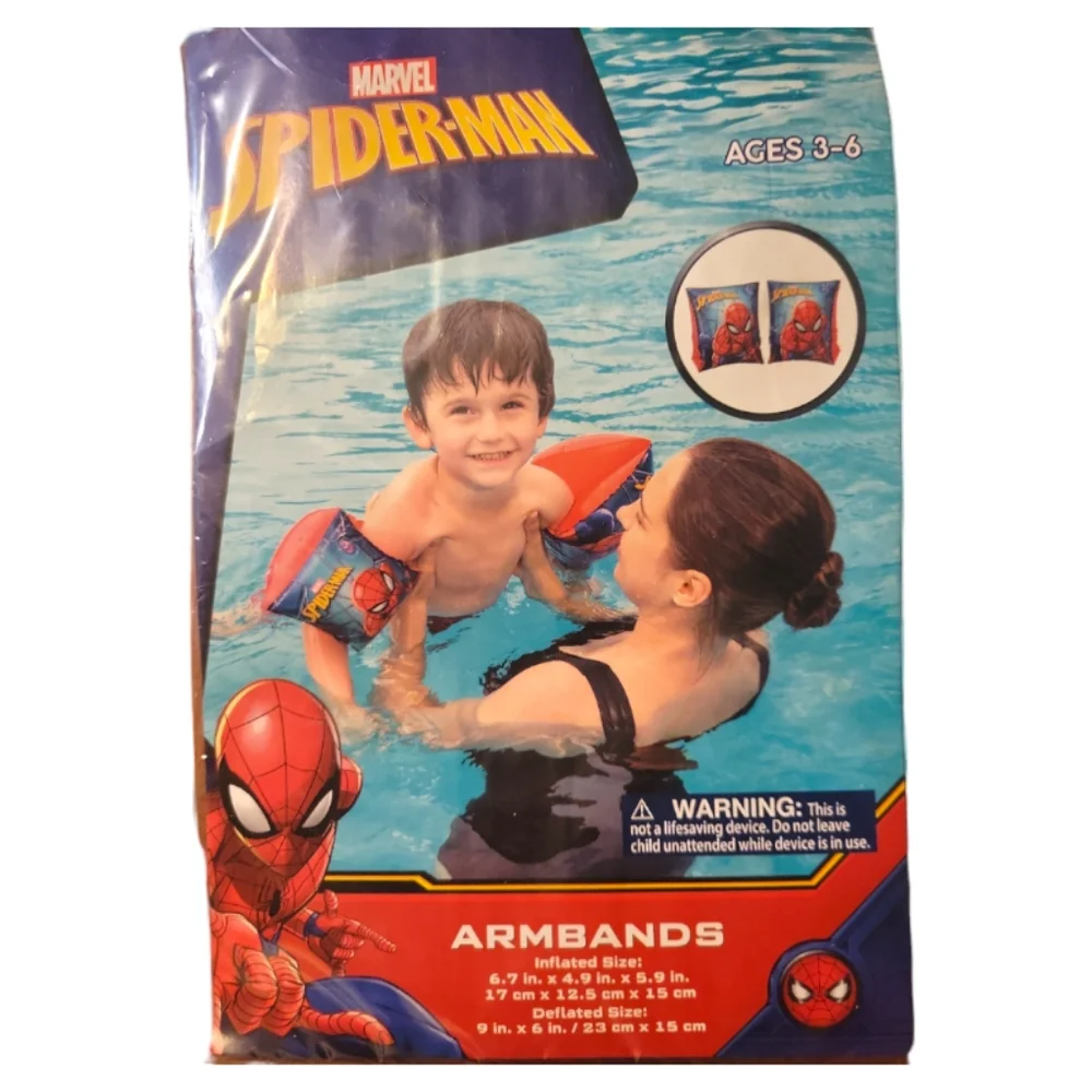 NWT Marvel Spider-Man DC Bestway Kid's Inflatable Armbands Blow Up 3-6 Yrs